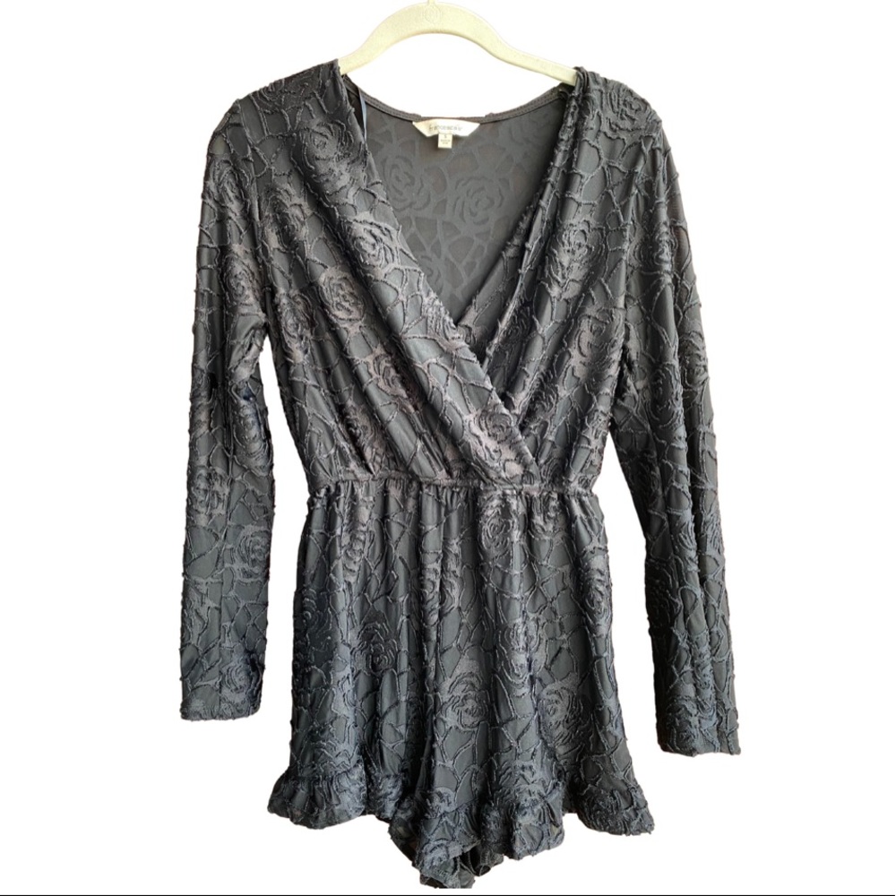 Black Velvet Rose Romper